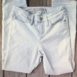 Athletes light wash denim jeans